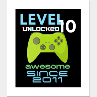 Level 10 Unlocked Awesome 2011 Video Gamer Posters and Art